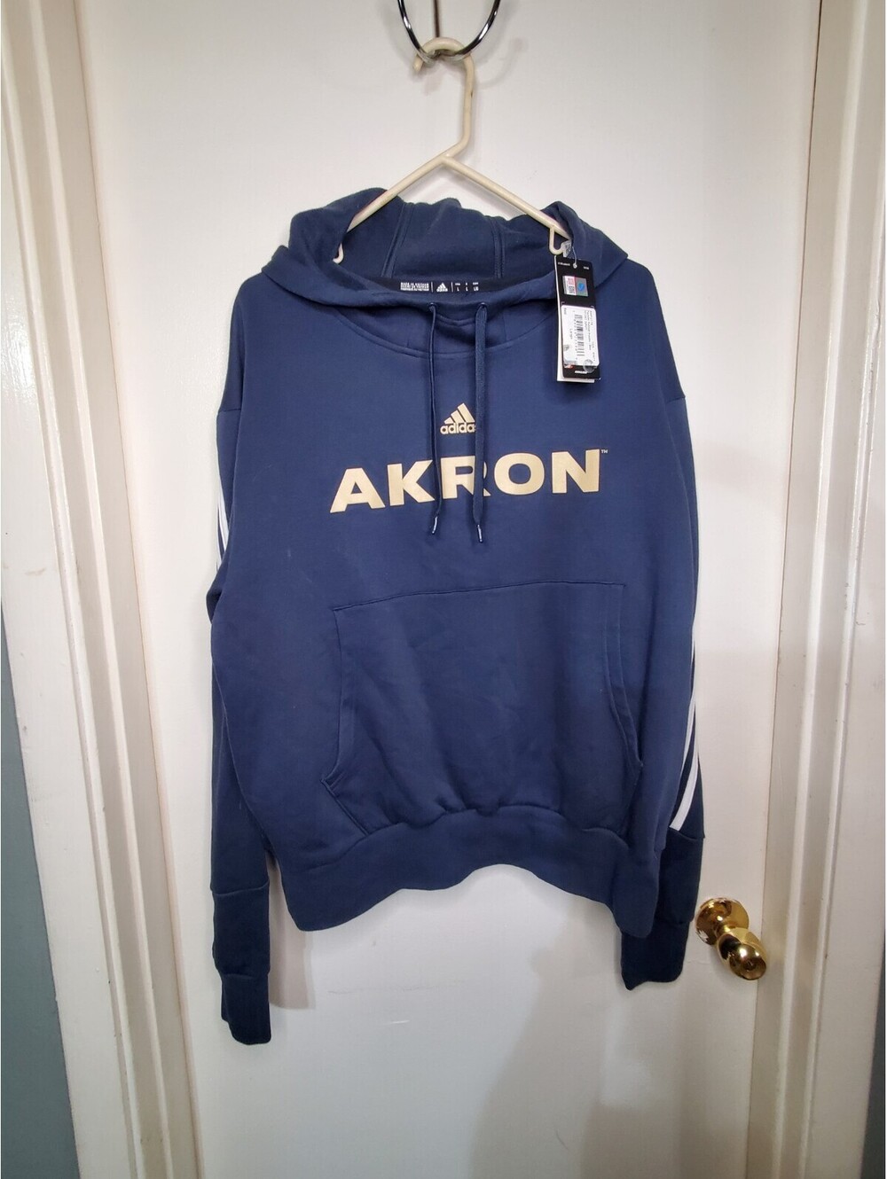 Adidas Akron Zips Men’s Fashion Pullover Hoodie Large Navy NWT NCAA
